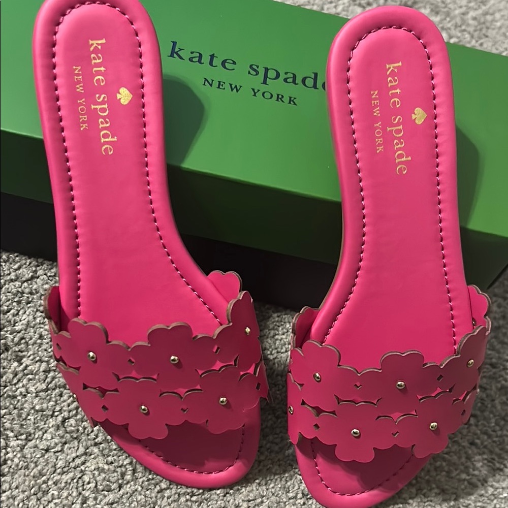 Kate Spade Pink Suede Sandals with Cutout Design